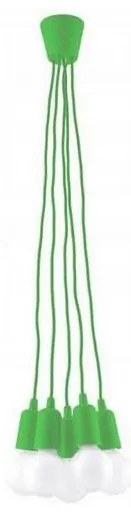 Lampadario su filo DIEGO 5xE27/60W/230V verde
