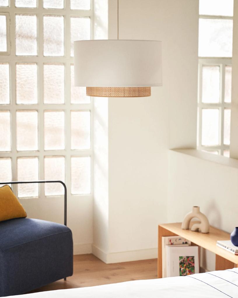 Kave Home - Paralume per lampada da soffitto Erna in bambÃ¹ finitura naturale e bianca Ã˜ 40 cm