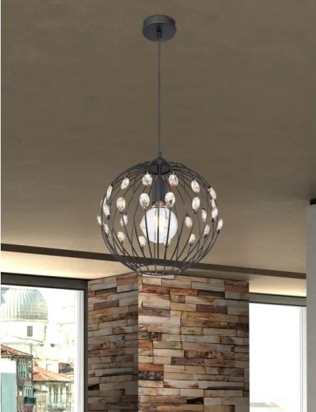 Globo 16029H - Lampada a sospensione HANAKO con cavo 1xE27/60W/230V Ø 30 cm