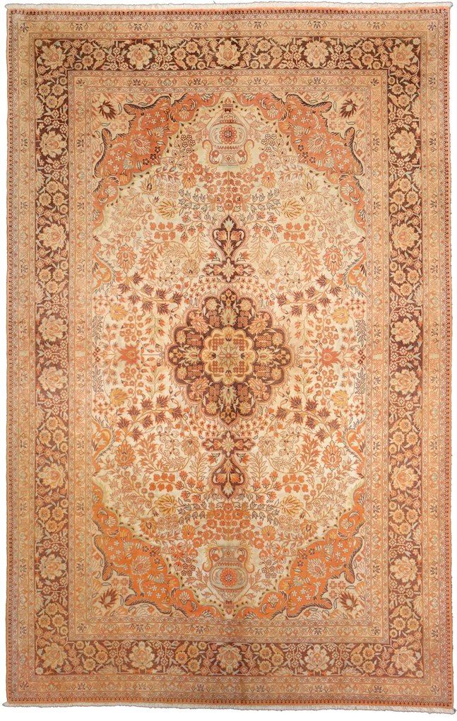Ghom Tappeto persiano 240 x 160 Beige (Iran) Annodato A Mano