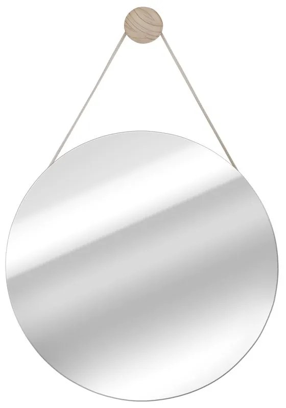 Specchio NORDIK BARBIER tondo in legno rivestito rovere Ø 55 cm INSPIRE