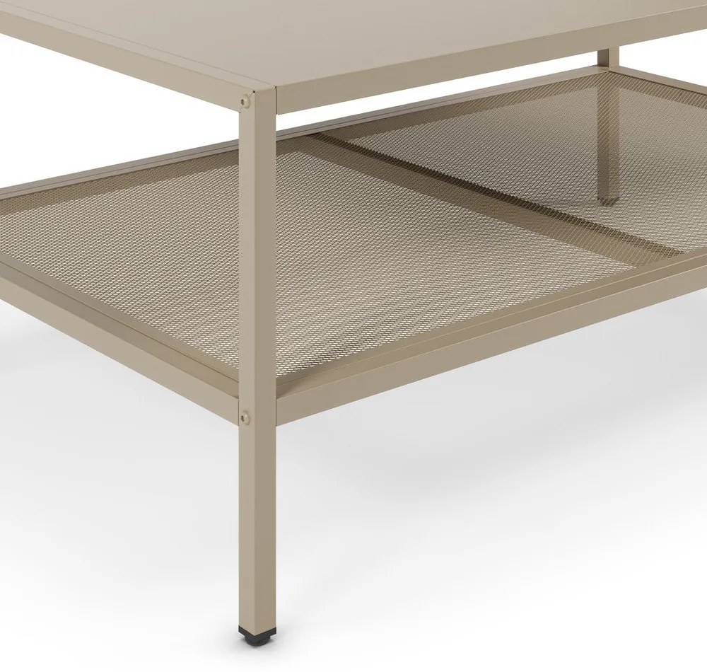 Tavolino da salotto color crema in metallo 60x100 cm Fayna – Marckeric