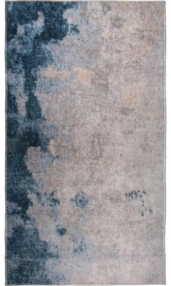 Tappeto lavabile blu e crema 200x80 cm - Vitaus