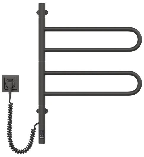 Portasciugamani rotante elettrico con termostato FOUETTE 128W/230V 64,6 cm IP44 nero