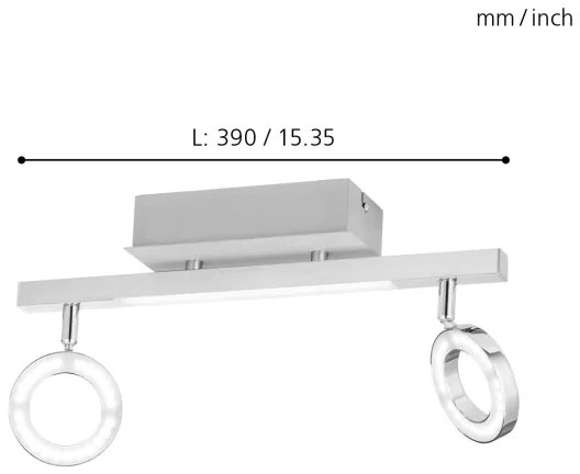 Eglo 96179 - Faretto CARDILLIO 2xLED/3,2W + LED/3,3/230V