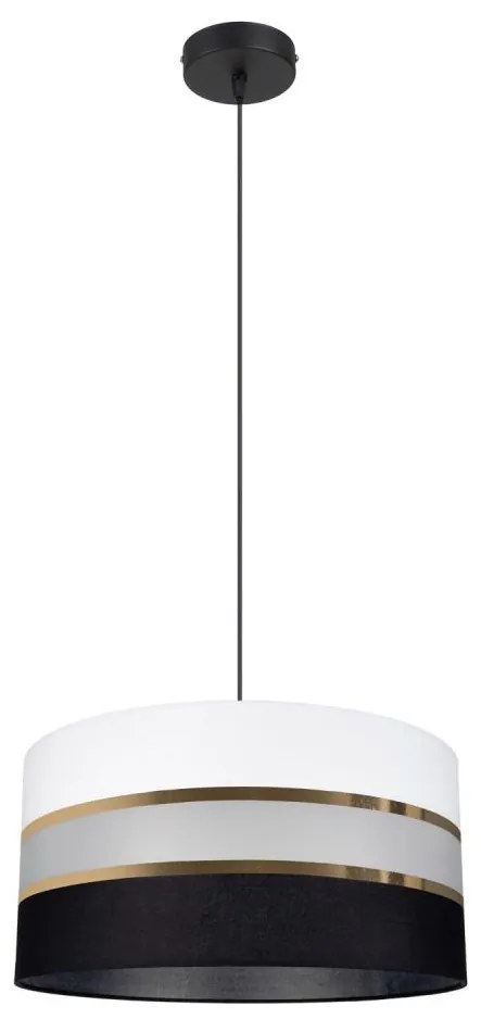 Lampadario a sospensione con filo CORAL 1xE27/60W/230V bianco e nero