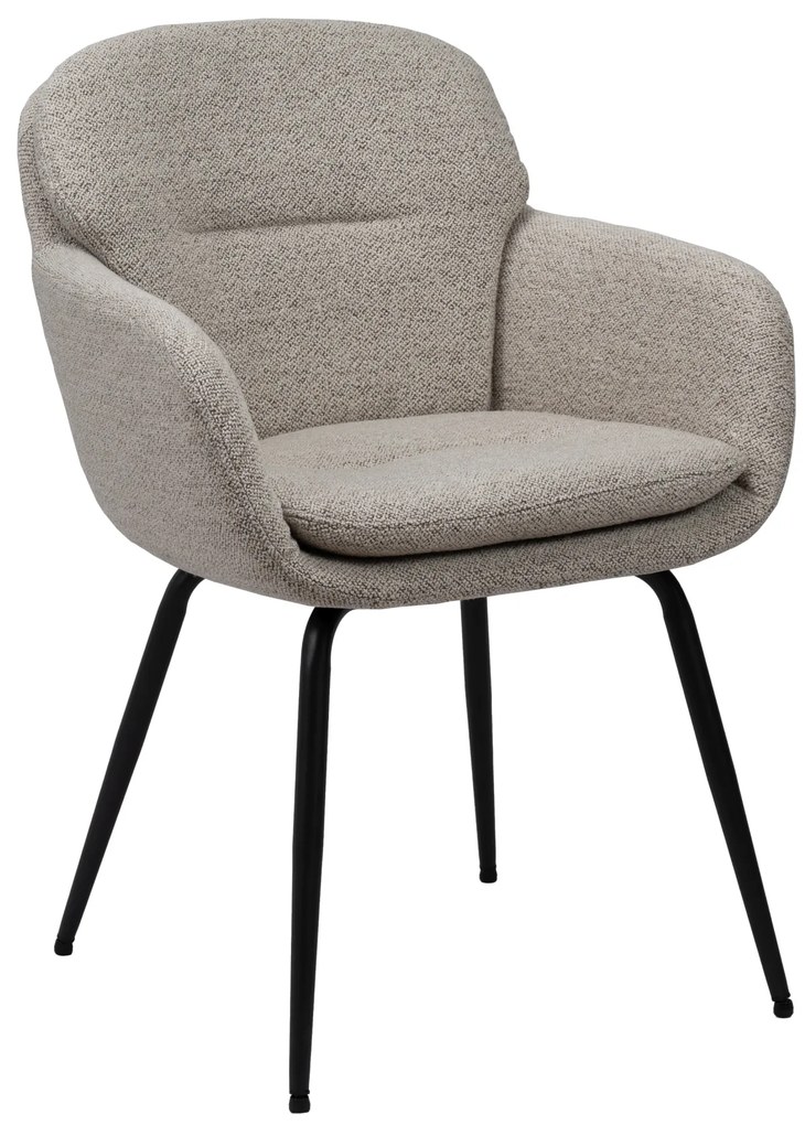 GEORGIA Beige Caffelatte (tessuto Monza 60) - MODERNA SEDIA IMBOTTITA BOUCLÉ PER SOGGIORNO/SALA DA PRANZO/UFFICIO LOFT