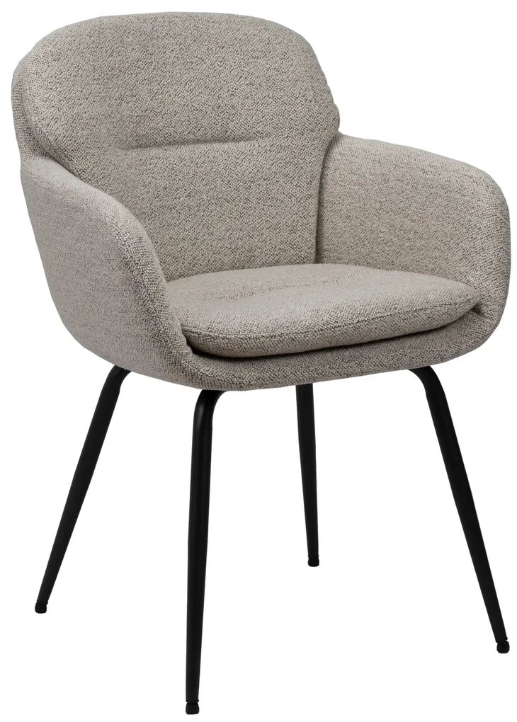 GEORGIA Beige Caffelatte (tessuto Monza 60) - MODERNA SEDIA IMBOTTITA BOUCLÉ PER SOGGIORNO/SALA DA PRANZO/UFFICIO LOFT