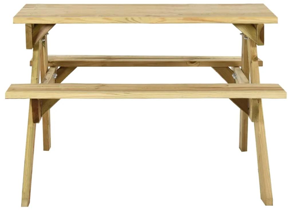 Tavolo da picnic con panche 110x123x73 cm in pino impregnato