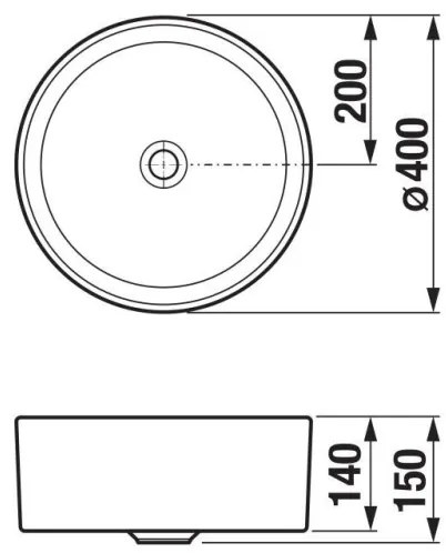 JIKA H8184200001121 - Lavabo da appoggio CUBITO Ø 40 cm ceramica/bianco
