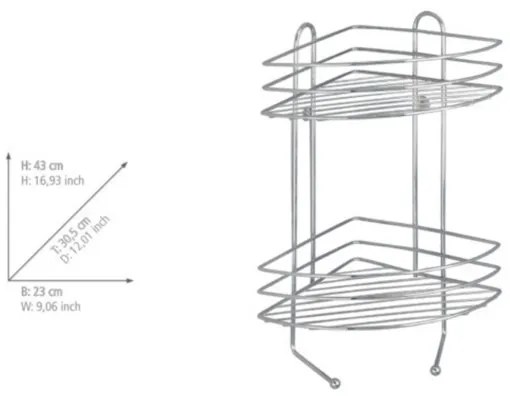 WENKO 15498100 - Mensola angolare EXCLUSIVE 23x30,5 cm cromo lucido