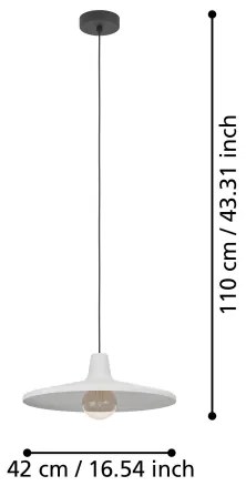 Eglo 900833 - Lampadario a sospensione con filo MINIERE 1xE27/40W/230V