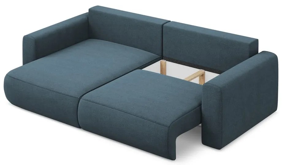 Divano angolare blu allungabile/con contenitore (con penisola a sinistra/con chaise lounge) Kapua – Makamii