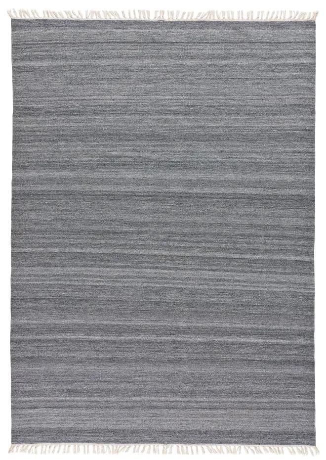 Tappeto per esterni grigio scuro in plastica riciclata Liso, 140 x 200 cm Liso Eco-Dhurrie - Universal