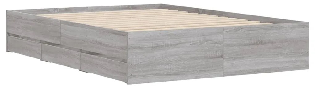 Giroletto Cassetti Grigio Sonoma 135x190 cm Legno Multistrato