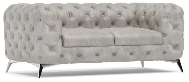 Divano grigio chiaro con rivestimento in velluto 185 cm Chelsea – Ropez