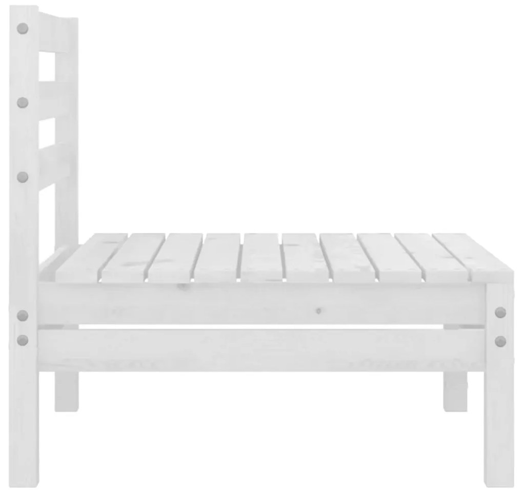 Set Divani da Giardino 4 pz Bianco in Legno Massello di Pino