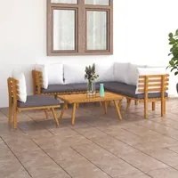 Set Divani da Giardino 7 pz con Cuscini in Massello di Acacia cod mxl 38183