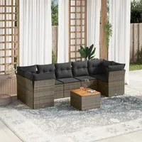 Set Divano da Giardino 6 pz con Cuscini Grigio in Polyrattan 3255843