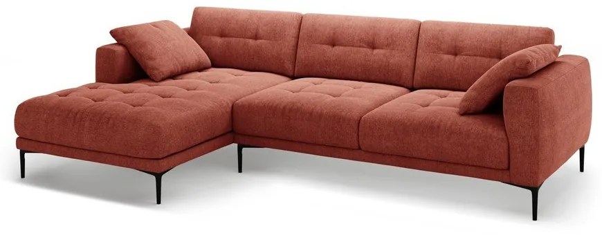 Divano angolare color mattone (con penisola a sinistra/con chaise lounge) Bemy – Micadoni