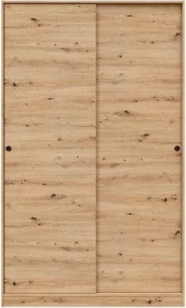 Armadio Guardaroba A 2 Ante Scorrevoli 120 Cm Con Barra Appendiabiti Rovere TOP020W