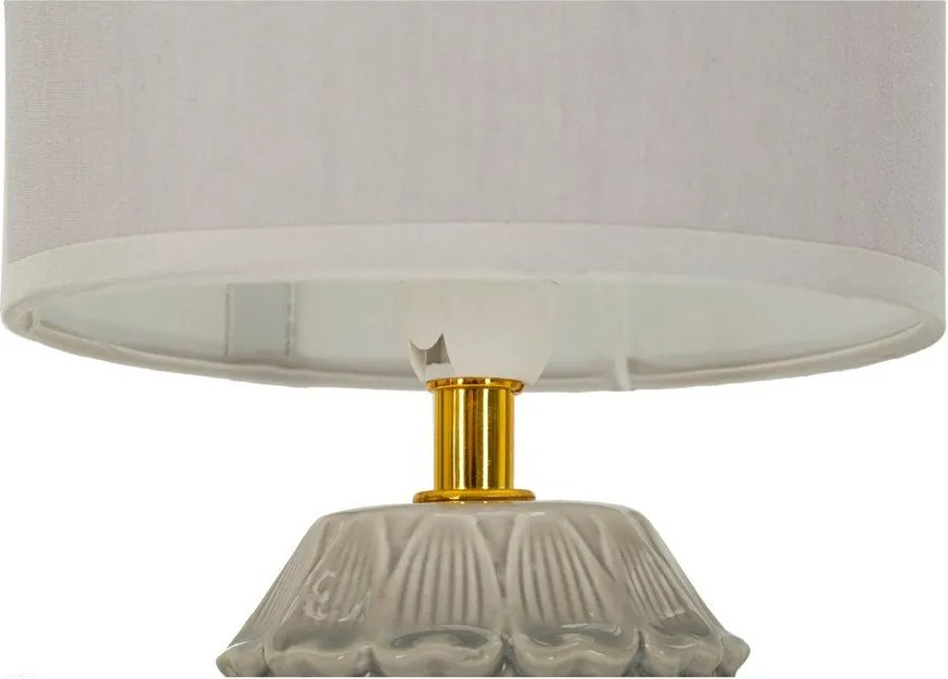 Lampada da tavolo beige in ceramica con paralume in tessuto (altezza totale 30,5 cm) Pigny – Mauro Ferretti