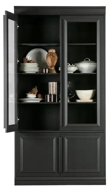 Vetrina nera in pino massiccio 110x215x44 cm Organize – WOOOD