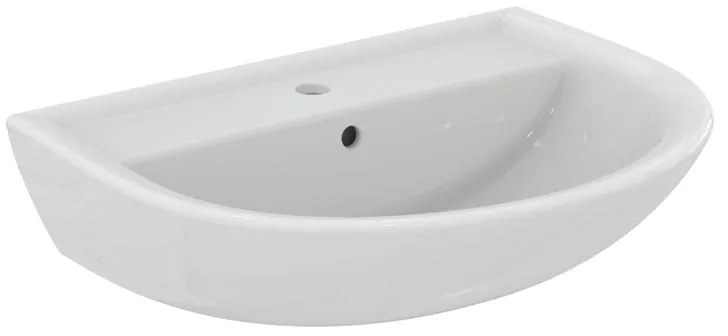 Lavabo sospeso tondo Tirso H 18 x P 49.5 cm in ceramica bianco lucido