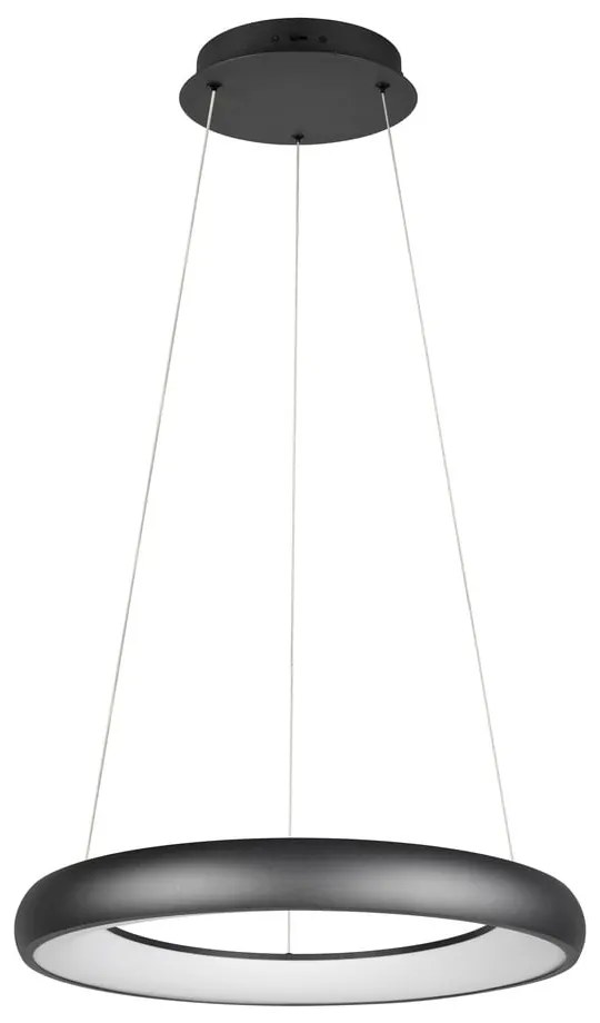 Lampadario nero opaco a LED dimmerabile con paralume in metallo ø 62 cm Cardona - Trio