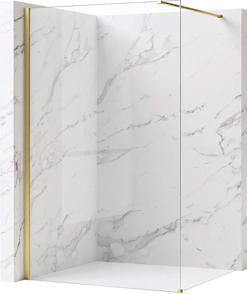 Parete doccia Rea Flexi Transparent / Brush Gold 100