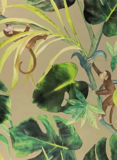 Clarke & Clarke Carta da parati Monkey Business - Gilver