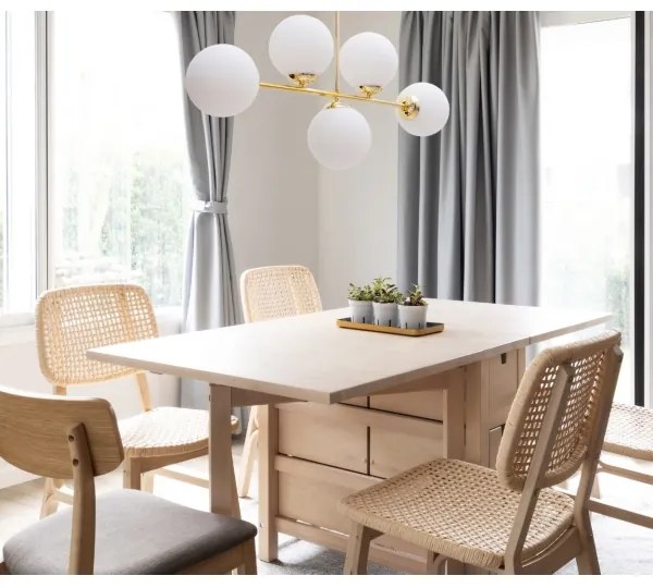 Lampadario a sospensione con supporto rigido FIRA 5xE27/60W/230V oro