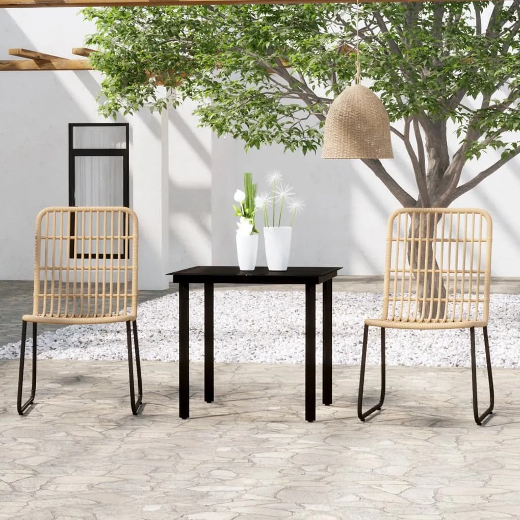 Set mobili da pranzo da giardino 3 pz rovere