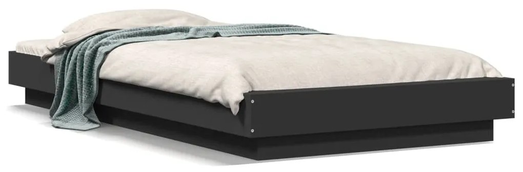 Giroletto Con Luci Led Nero 90x200 Cm İn Legno Multistrato /