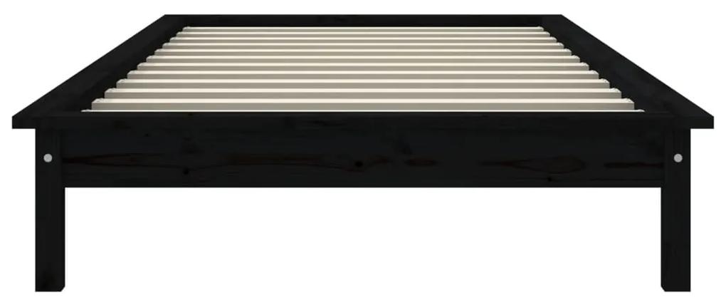 Giroletto nero 90x190 cm in legno massello di pino 3ft single