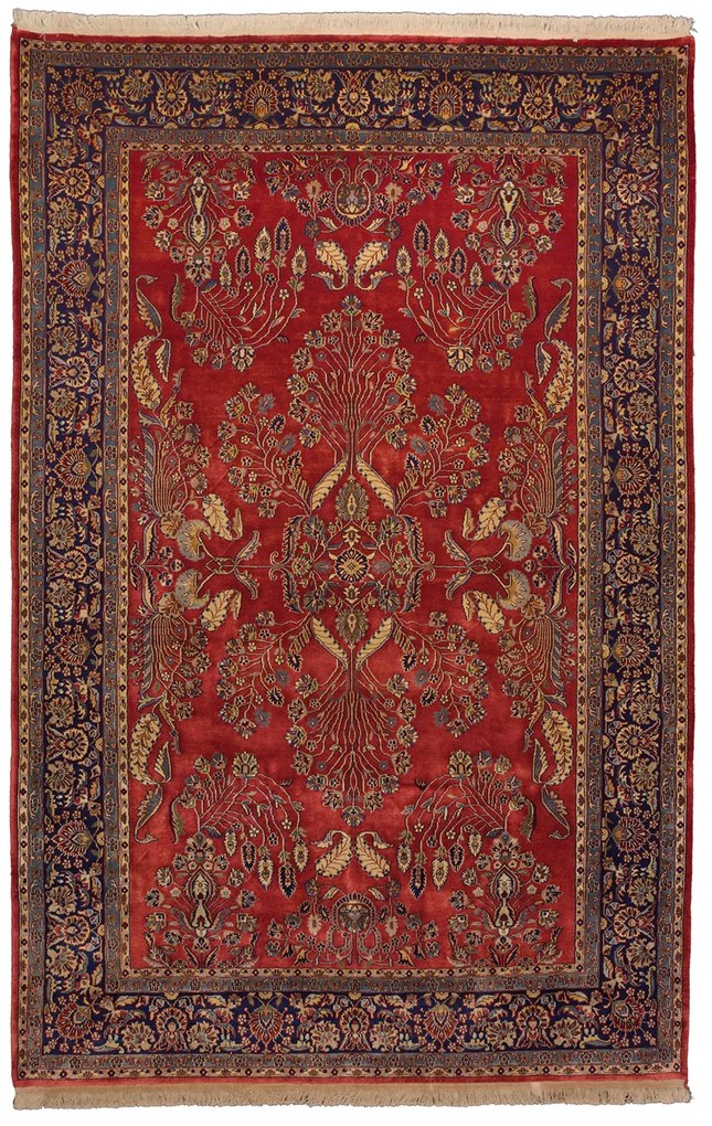 Sarouk Tappeto orientale 200x310 Rosa (Indian) Annodato A Mano