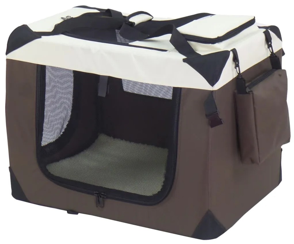 @pet trasportino per cani marrone 50x34x36 cm in nylon