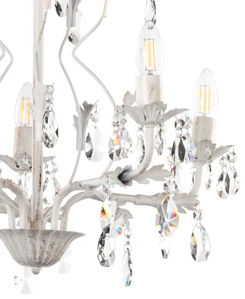 ONLI - Lampadario a sospensione con catena TERESA 5xE14/6W/230V bianco