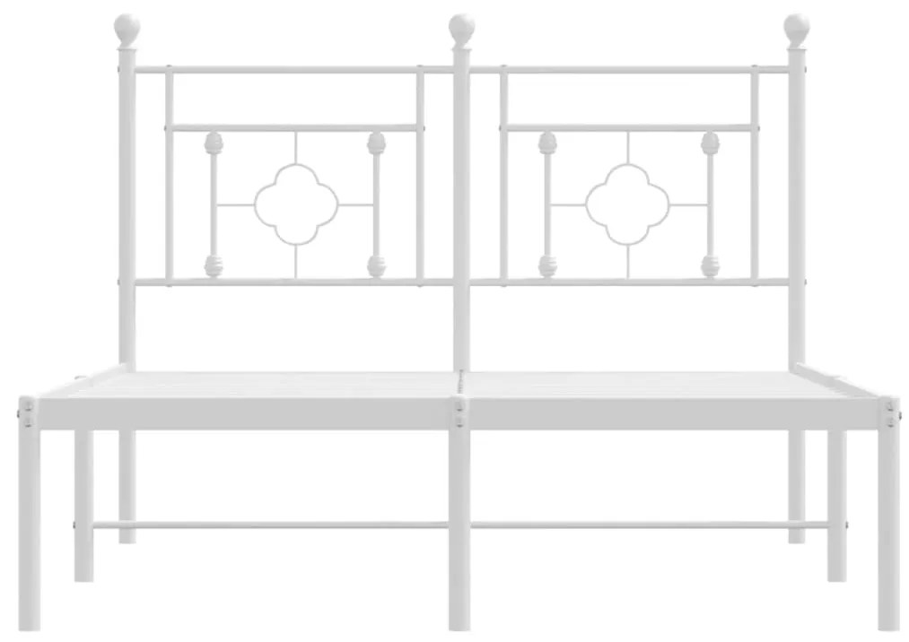 Giroletto con testiera in metallo bianco 120x200 cm