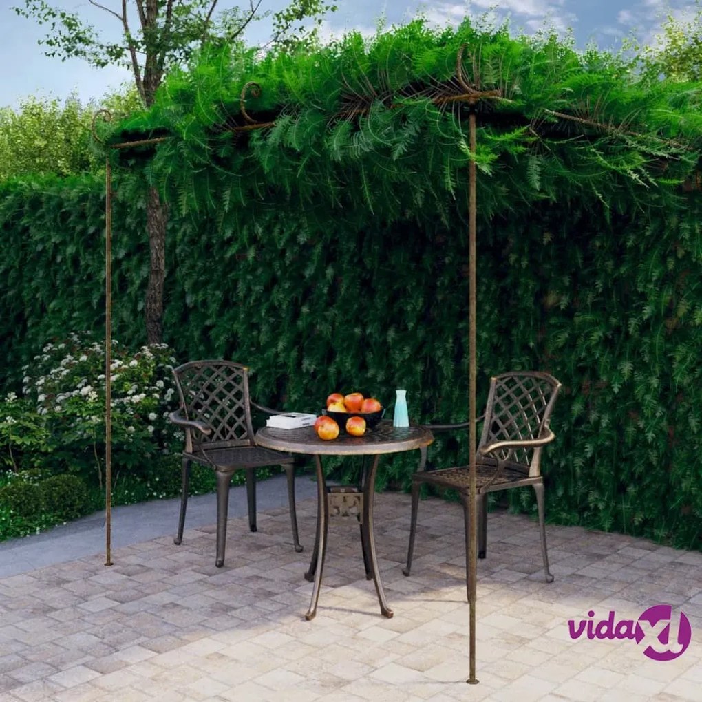 vidaXL Pergolato da Giardino Marrone Anticato 3x3x2,5 m in Ferro