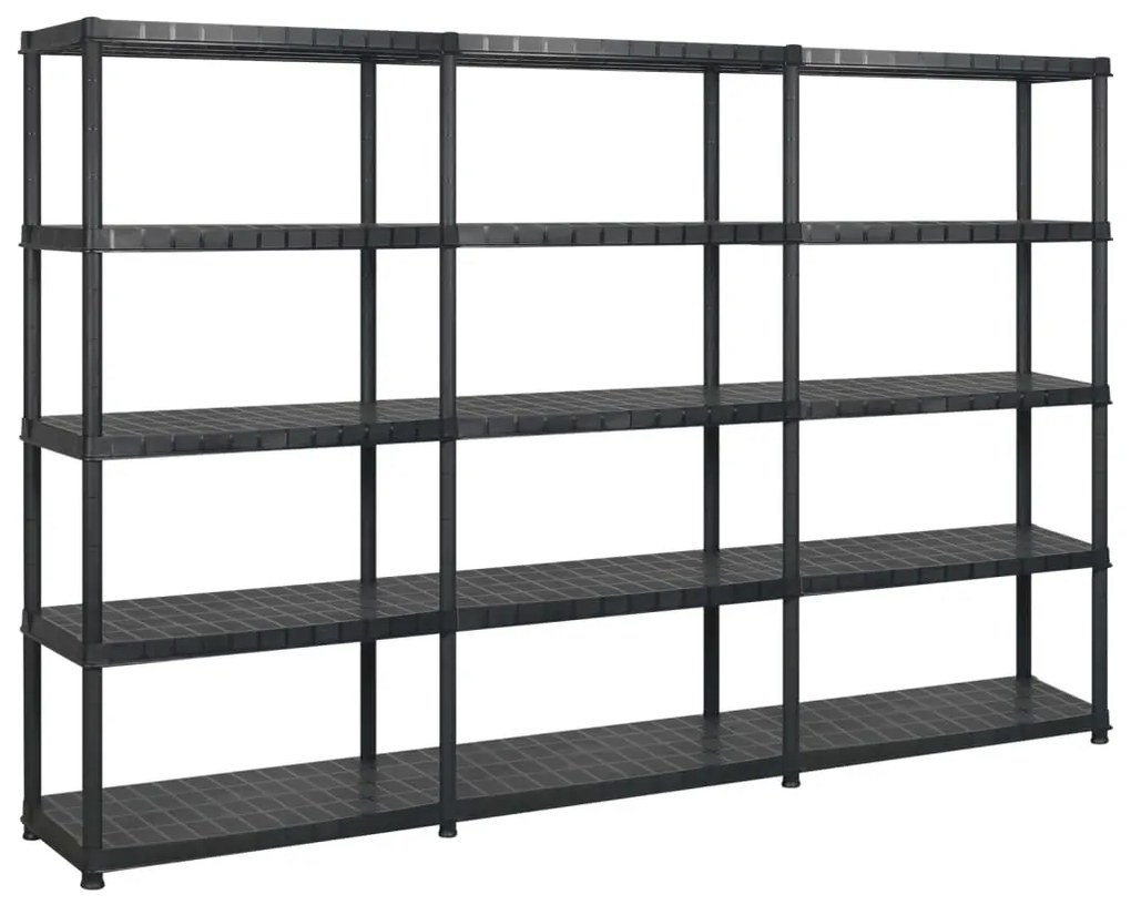 Scaffale A 5 Ripiani Nero 274,5x45,7x185 Cm İn Plastica /