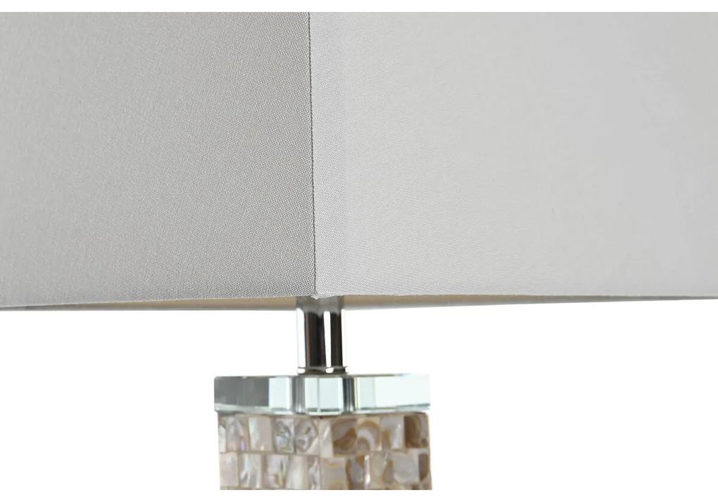 Lampada da tavolo DKD Home Decor Cristallo Grigio Bianco 220 V 36 x 36 x 70 cm 60 W