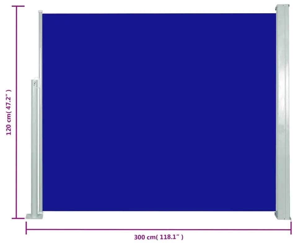 Tenda da Sole Laterale Retrattile 120 x 300 cm Blu