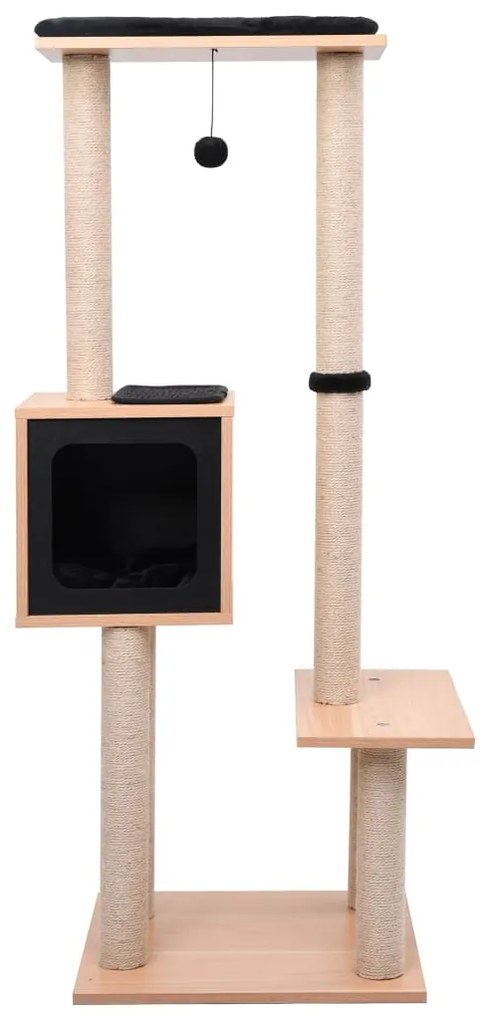 Albero per gatti con tappeto tiragraffi in sisal 129 cm