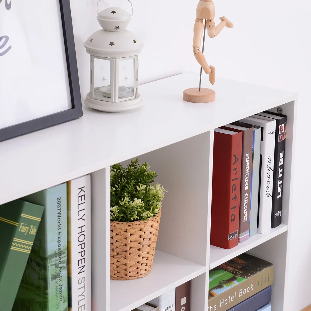 Libreria Moderna 6 Somparti in MDF 91x29,5x91 cm Bianco...