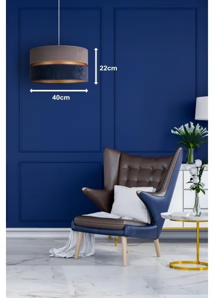 Duolla - Lampadario a sospensione con filo DUO 1xE27/15W/230V diametro 40 cm blu