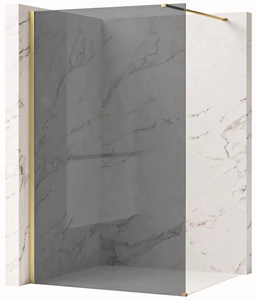 Parete doccia Rea Flexi Grey / Brush Gold 80