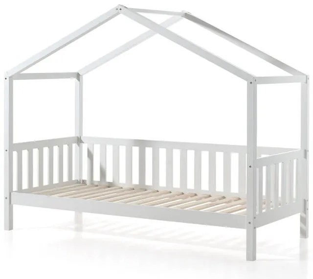 Letto per bambini in legno di pino bianco con letto estraibile e contenitore 90x200 cm DALLAS - Vipack