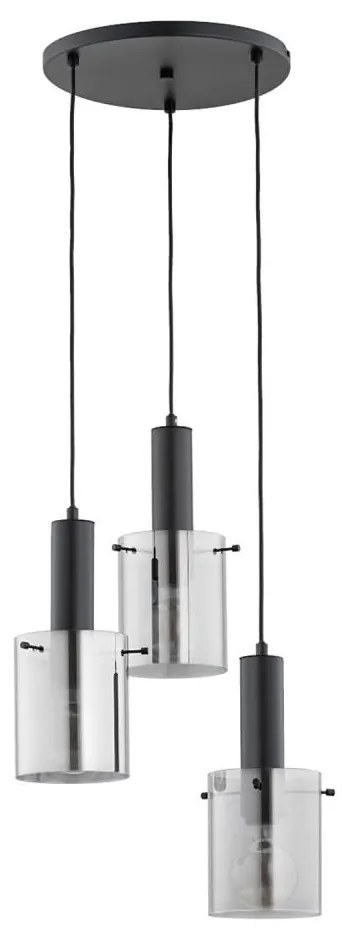 Lampadario a sospensione con filo CELIA 3xE27/60W/230V nero