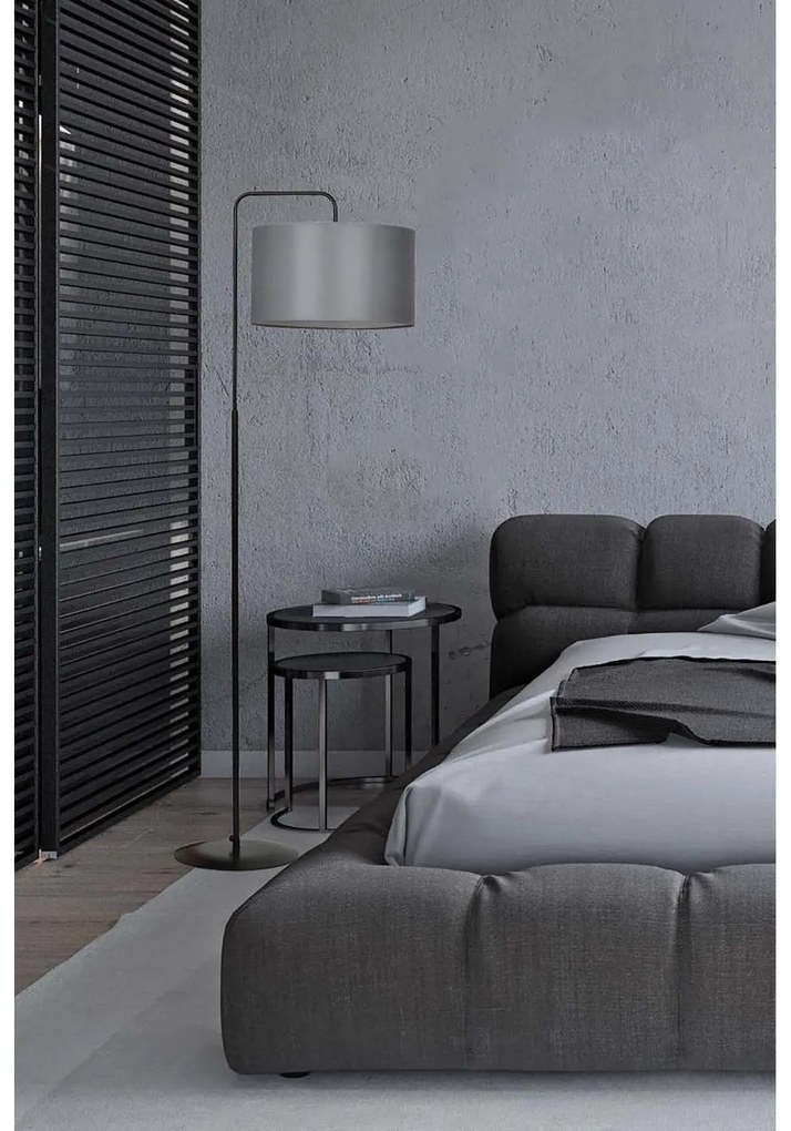 Piantana Contemporaneo Sigfrido Acciaio Nero Grigio 1 Luce E27 Ip20
